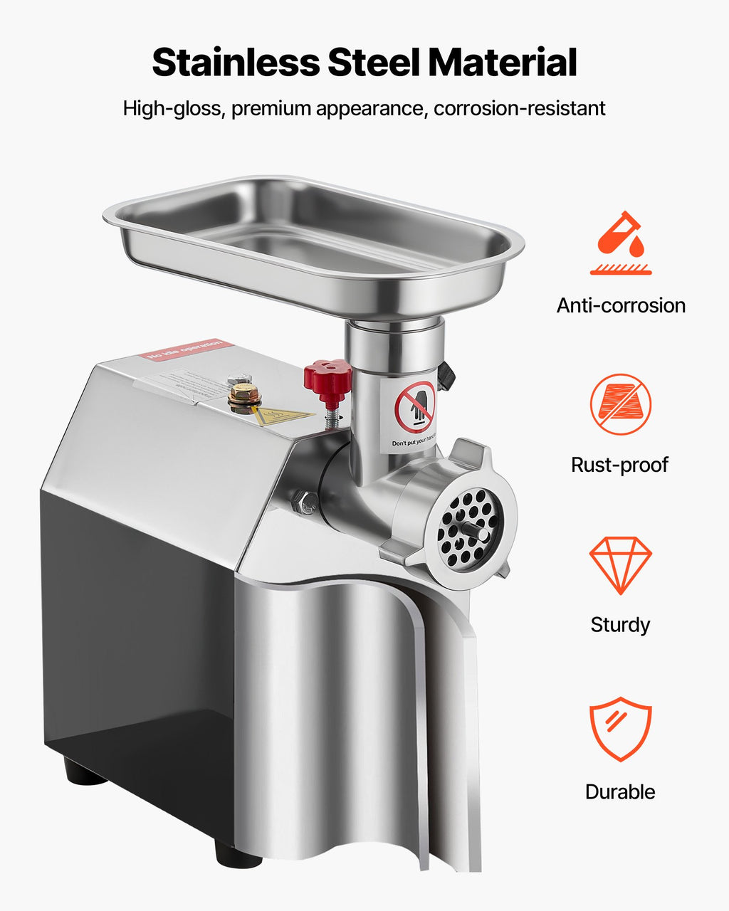 VEVOR Commercial Electric Meat Grinder 4.5 Lbs/Min Sausage Stuffer Maker Kitchen