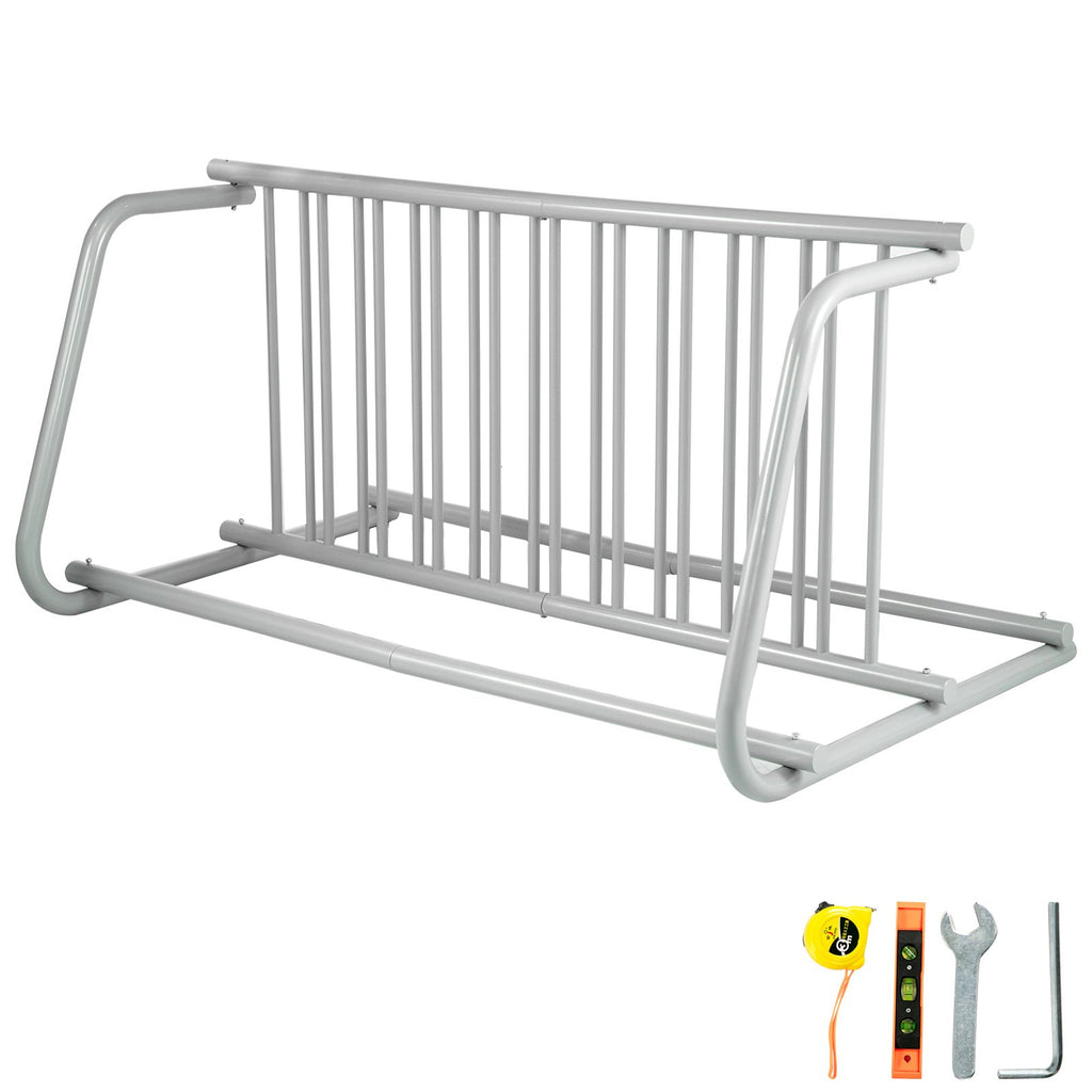 VEVOR 10 Holders Floor Bike Rack, 59" Length All-Steel Grid Bike Rack, 10-Bike Capacity Dual-Side Storage Stand for Garages Streets Yards Bike Events