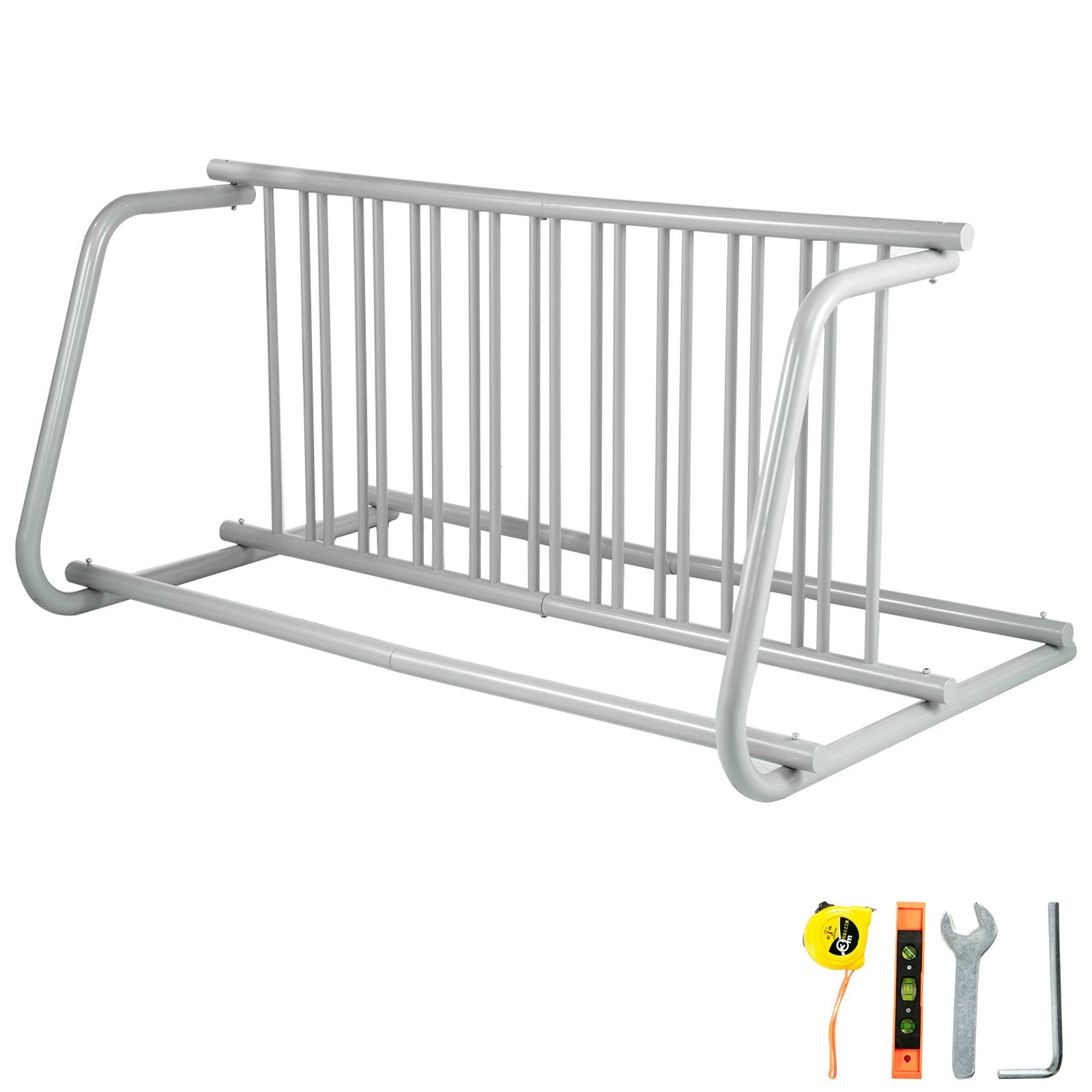 VEVOR 10 Holders Floor Bike Rack, 59" Length All-Steel Grid Bike Rack, 10-Bike Capacity Dual-Side Storage Stand for Garages Streets Yards Bike Events