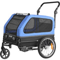 VEVOR Dog Bike Trailer, Supports up to 40 kg, 2-in-1 Pet Stroller Cart Bicycle Carrier for Small & Large Dogs, Easy Folding Frame with Quick Release Wheel, Universal Bicycle Coupler, Internal Leash