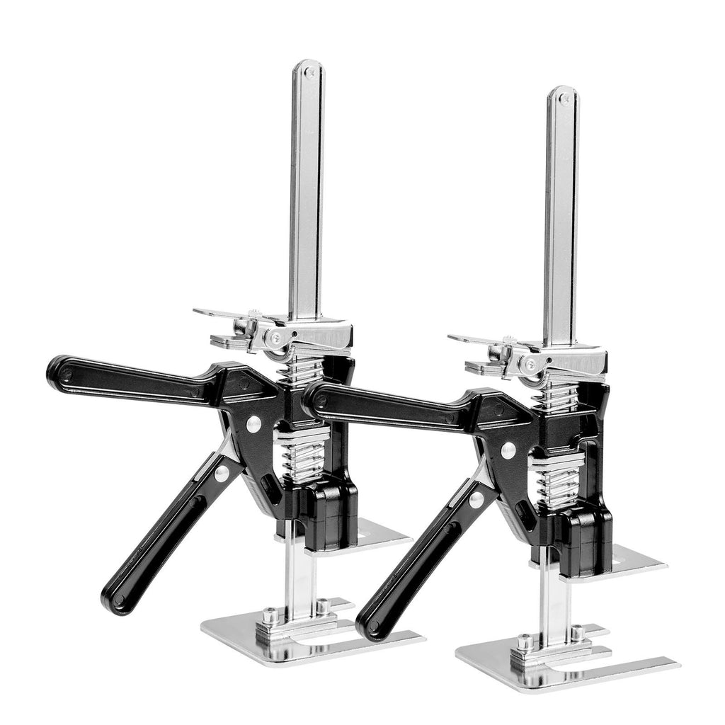 VEVOR Labor Saving Arm Jack, 2 PCS 200 kg Bearing Capacity, Lifting up to 165 mm, Metal Hand Lifting Jack Tool with Magnetic Level, 2 Adjustment Modes, for Door, Window, Furniture, Woodworking, Black