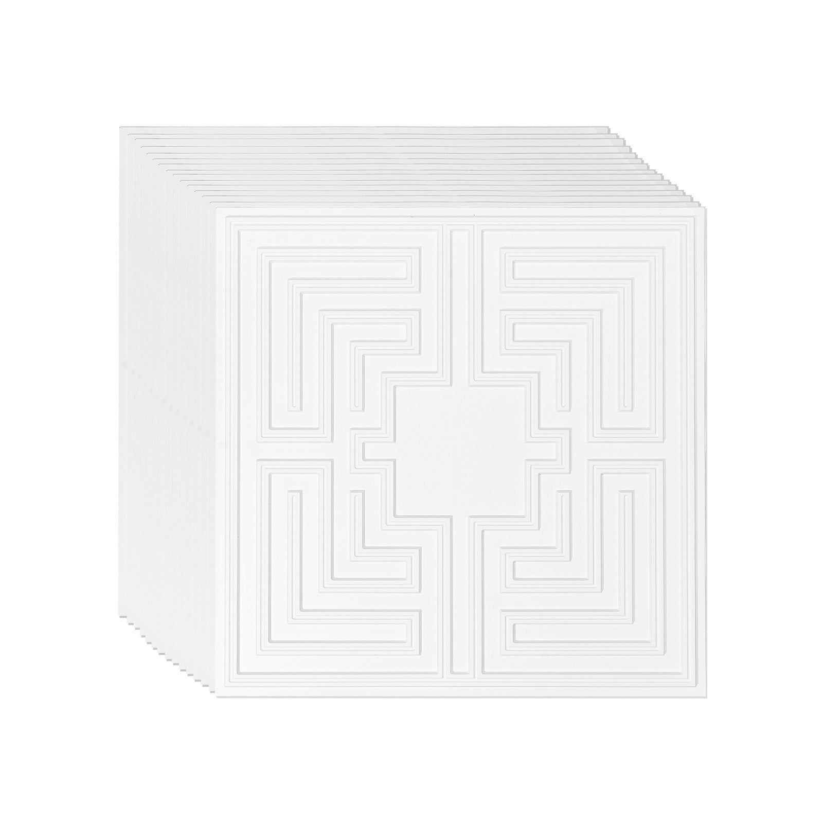 VEVOR Ceiling Tiles 12-Pack 24 x 24 in PVC Easy Installation White Echo Pattern