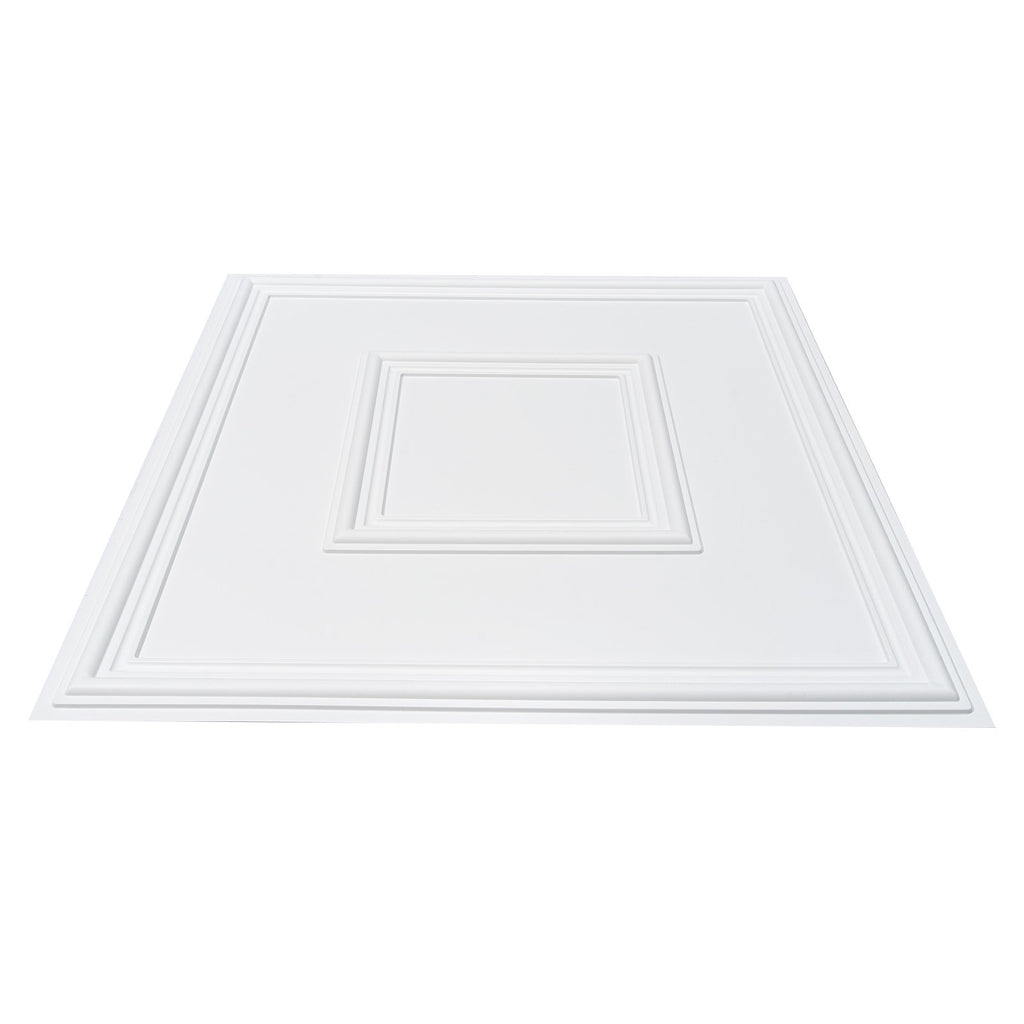 VEVOR Ceiling Tiles 12-Pack 24 x 24 in PVC Easy Installation White Geometric