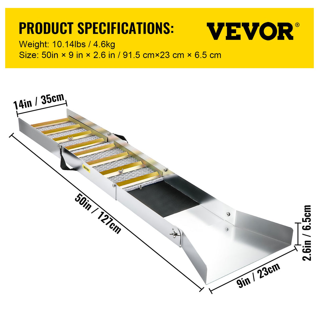 VEVOR Folding Aluminum Alloy Sluice Box, Compact 50" Sluice Boxes for Gold, Lightweight Gold Sluice Equipment, Portable Sluice Boxes with Miner's Moss, River, Creek, Gold Panning, Prospecting, Dredg