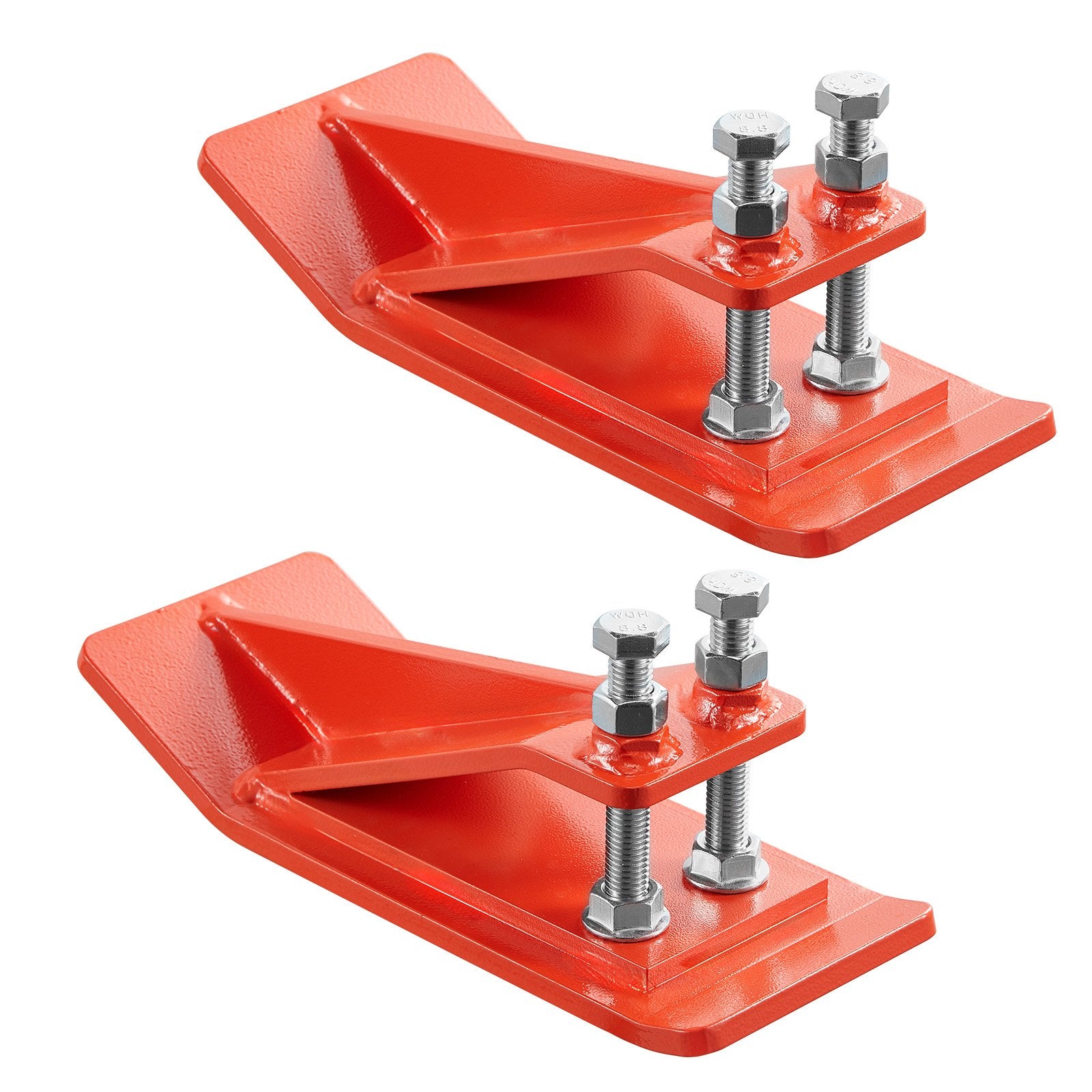 VEVOR Tractor Bucket Protector, 2PCS Heavy Duty Steel Bucket Edge Protectors, Edge Tamer Anti-Skid Device with Double Hexagon Lock Nuts and Bolts, for Snow, Leave Removal & Spreading Gravel (Orange)