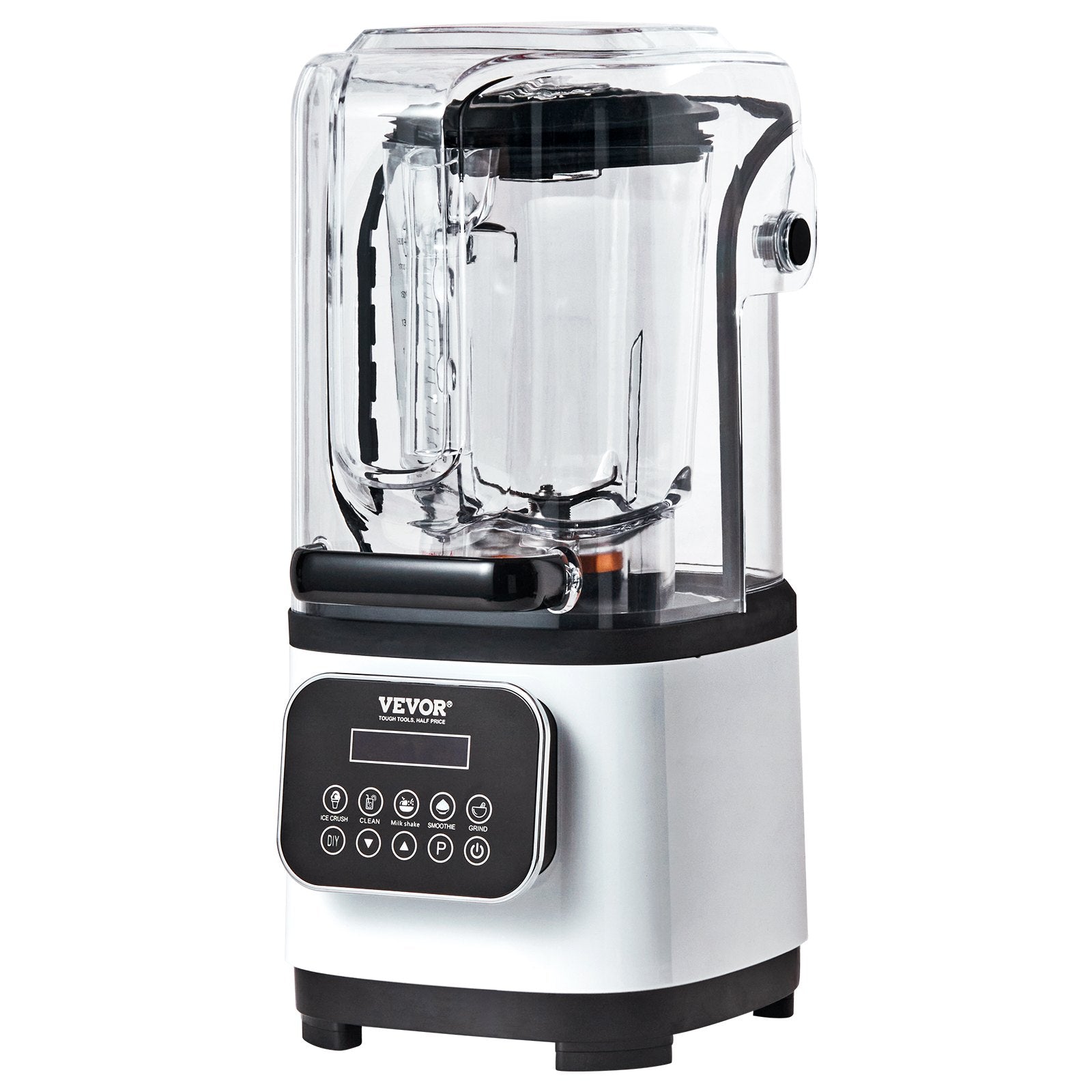 VEVOR Professional Blender with Shield, Commercial Countertop Blenders, 2L Jar Blender Combo, Stainless Steel 9 Speed & 5 Functions Blender, for Shakes, Smoothies, Peree, and Crush Ice, White
