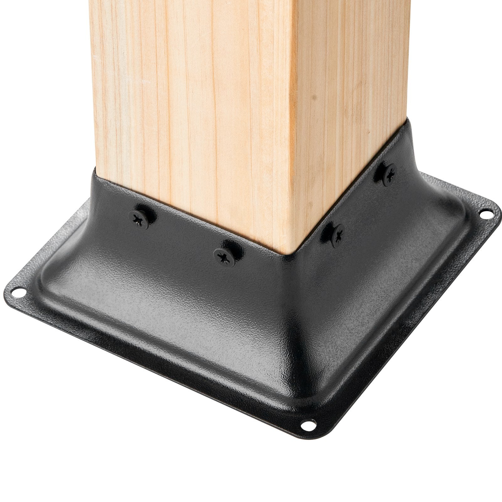 VEVOR 101.6x101.6mm Post Base 10Pcs, Internal 91x91mm Heavy Duty Powder-Coated Steel Post Bracket Fit for Standard Wood Post Anchor, Decking Post Base for Deck Porch Handrail Railing Support