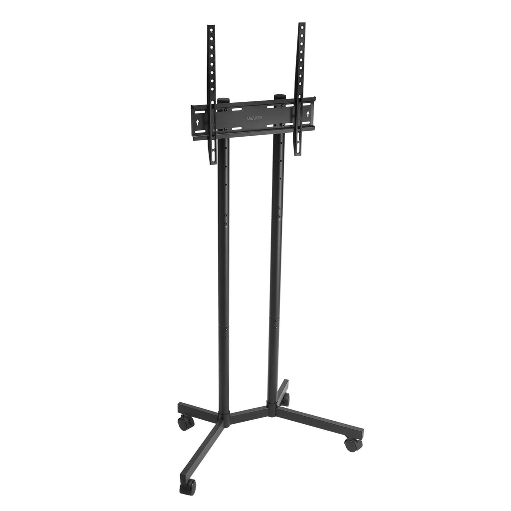 VEVOR Rolling TV Stand, Mobile TV Cart for 32-65 Inch Screens, Height Adjustable, Portable Monitor Stand with Wheels Holds up to 40 kg for Living Room, Bedroom, Office, Outdoor, Max VESA 400x400mm