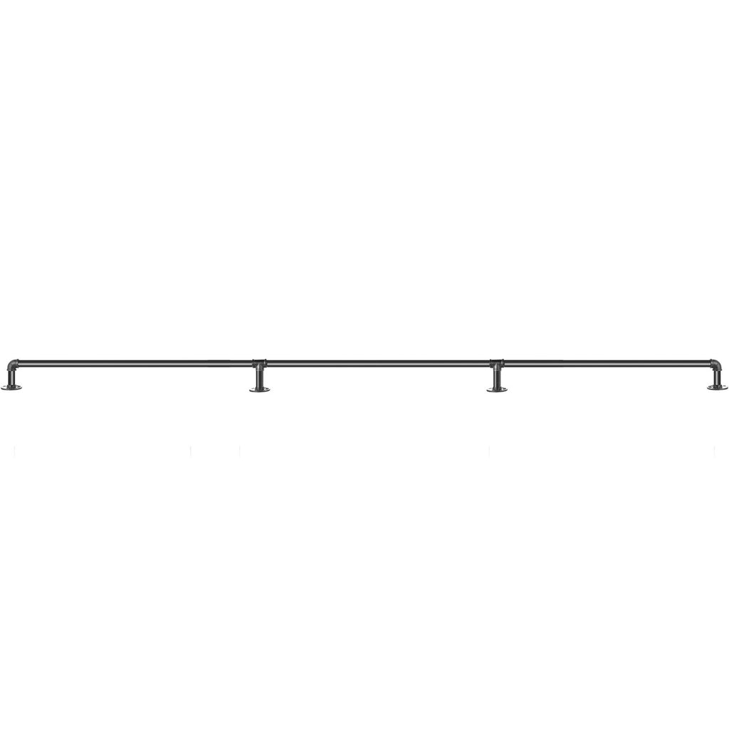 VEVOR Pipe Stair Handrail, 11FT Staircase Handrail, 440LBS Load Capacity Carbon Steel Pipe Handrail, Industrial Pipe Handrail with Wall Mount Support, Round Corner Wall Handrailing for Indoor, Outdoor