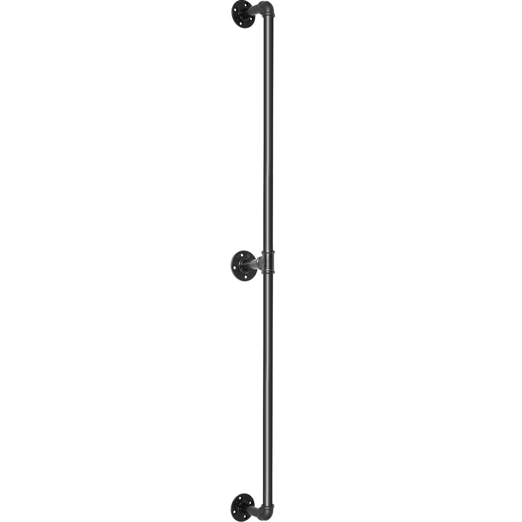 VEVOR Pipe Stair Handrail, 1.8m Staircase Handrail, 200KG Load Capacity Carbon Steel Pipe Handrail, Industrial Pipe Handrail with Wall Mount Support, Round Corner Wall Handrailings for Indoor, Outdoor
