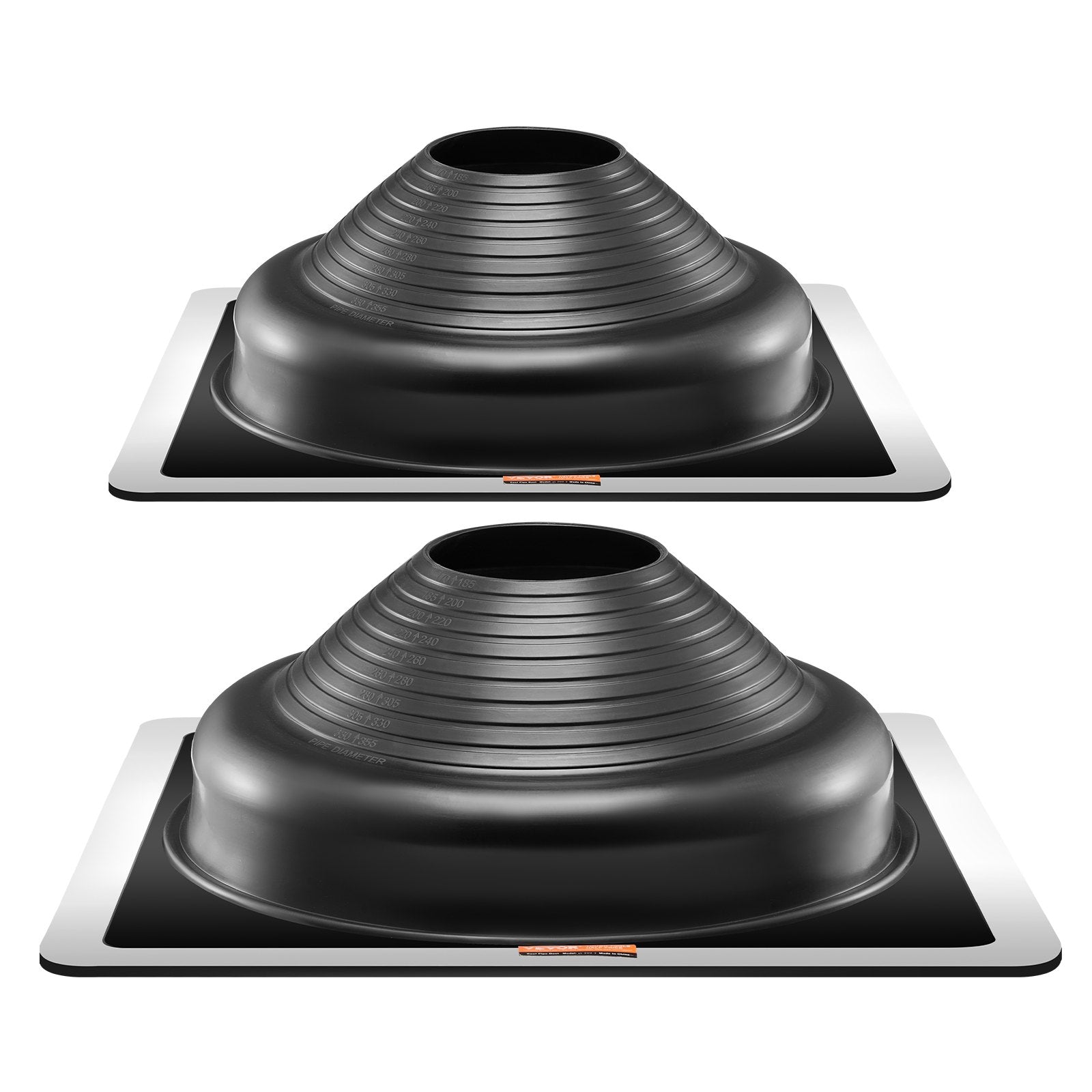 VEVOR 2 Pcs Metal Roof Pipe Flashing Boots Fit 170-355 mm Pipe High Temp EDPM