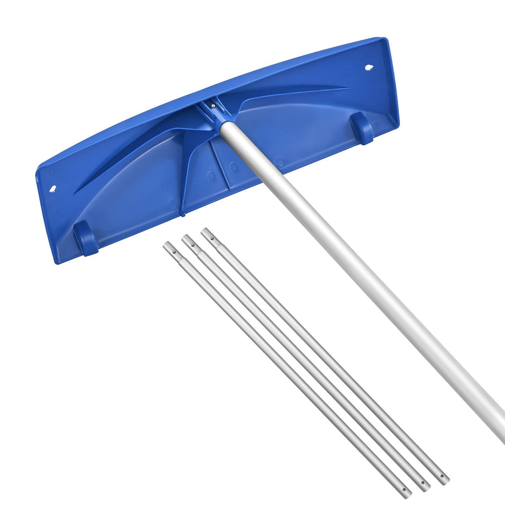 VEVOR Snow Roof Rake, 60cm PP Plastic Blade, 1.18-5.55 m Adjustable Roof Snow Scraper with Wheels, Anti-Slip Handle Snows Removal Tool, Lightweight House Rooftop Rake for Leaves Debris Removal