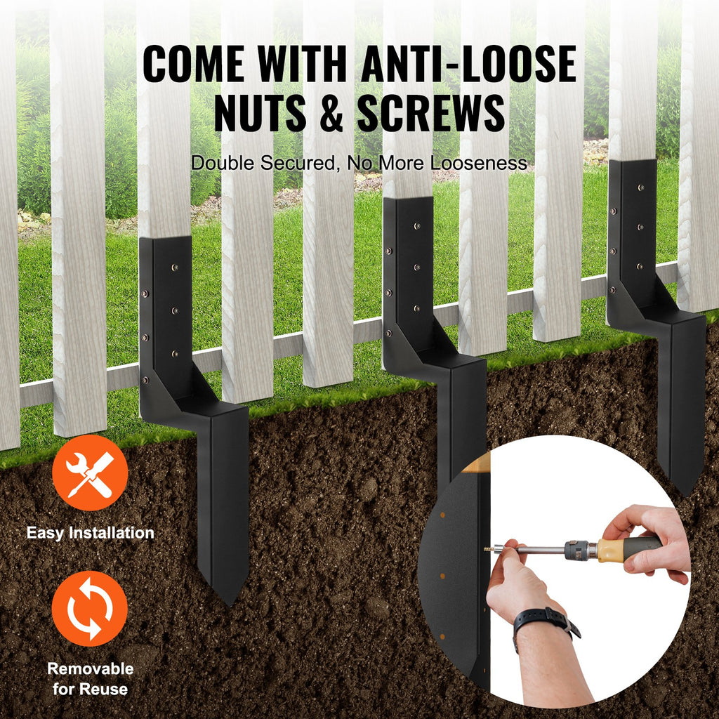 VEVOR Fence Post Anchor Repair Kit 6 Pack Inner Support Stakes Repair