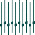 VEVOR 3 Feet Fence Post, 10 Pack U-Channel Heavy Duty Metal Fence Posts, Sturdy Steel Fence Stakes for Garden Yard, Lawn, Farms and Outdoor Wire Fencing, Green