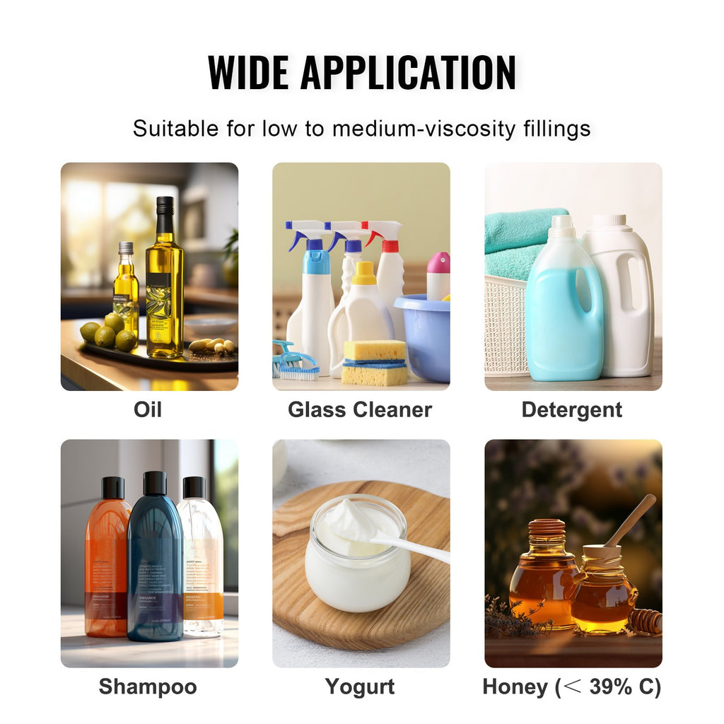 VEVOR Liquid Filling Machine, 30-15000 g Weighing Capacity, Automatic Bottle Filler Machine Bottling Machine Digital Control for Milk, Water, Oil, Wine, Beverage, Detergent, Shampoo (Single Nozzle)