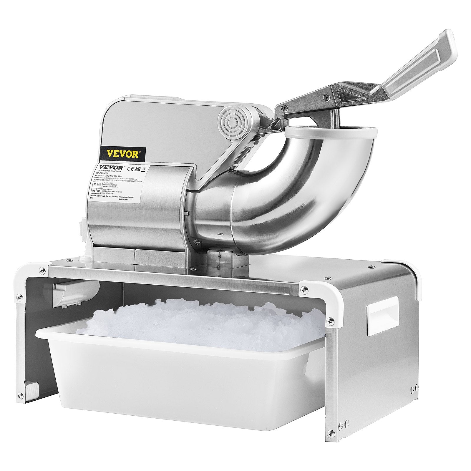 VEVOR Commercial Ice Shaver Crusher, 661lbs Per Hour Electric Snow Cone Maker, 350W Shaved Ice Machine with Dual Blades for Parties Events Snack Bar, Home and Commercial Use