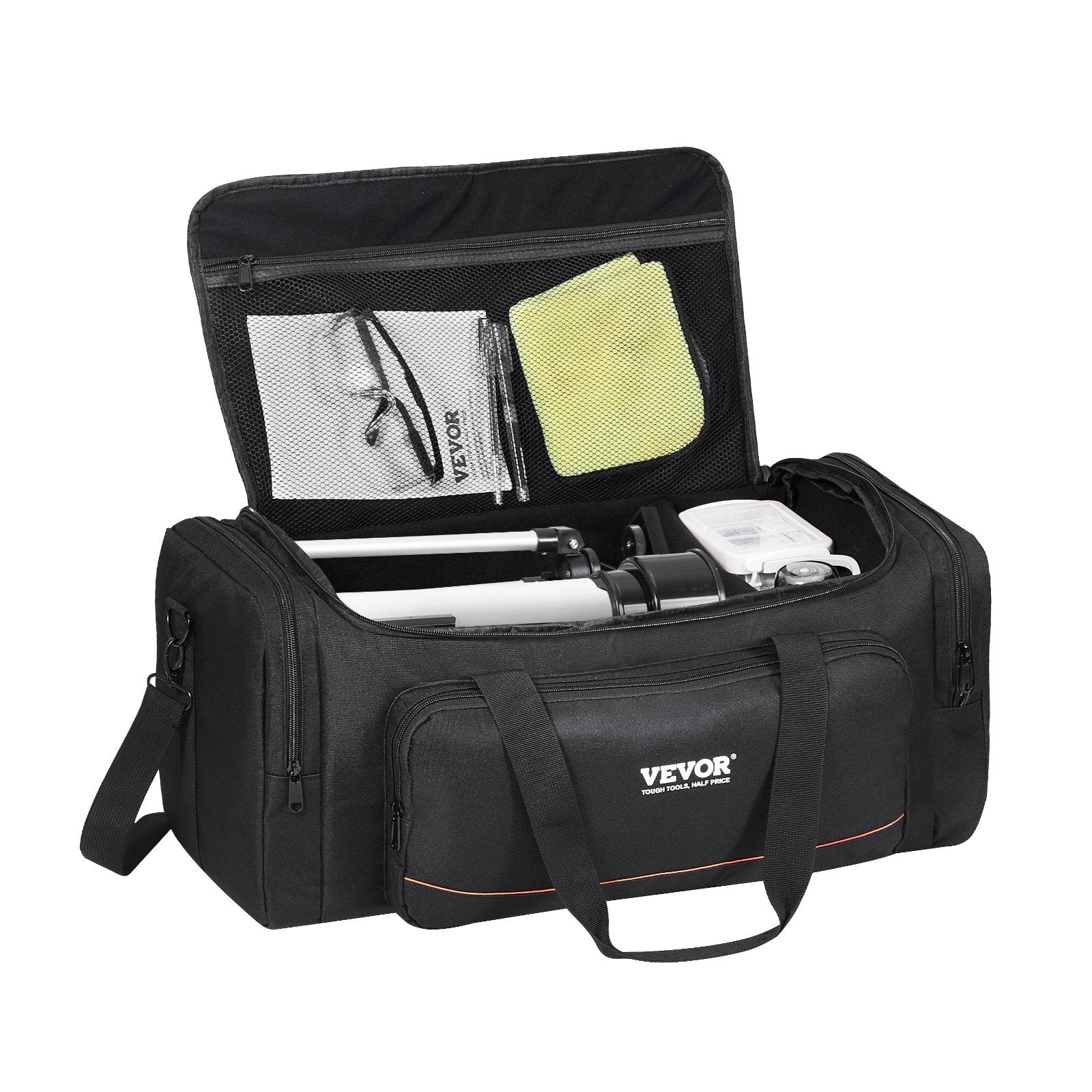 VEVOR Telescope Case, 560 mm, Telescope Storage Bag with Fixed Buckles, Multi-Pocket & Detachable Divider for Telescope, Shock-Absorbent Telescope Carrying Case to Easily Secure Optical Tube & Tripod
