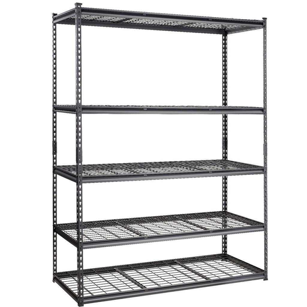 VEVOR Storage Shelving Unit, 5-Tier Adjustable, 2000 lbs Capacity, Heavy Duty Garage Shelves Metal Organizer Wire Rack, Black, 60" L x 24" W x 78" H for Kitchen Pantry Basement Bathroom Laundry Closet