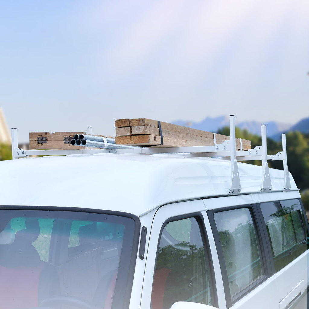 VEVOR 3-Bar Van Roof Ladder Rack Adjustable 56.3"-61.4" for Full-Size Vans