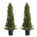 VEVOR Artificial Topiary Cedar Trees, 2 Set 914mm Faux Pine Shrubs Plants, Fake Silk Tree Look Real, Easy Assembly for Decor Front Porch Outdoor Patio Garden Balcony Backyard Indoor Office