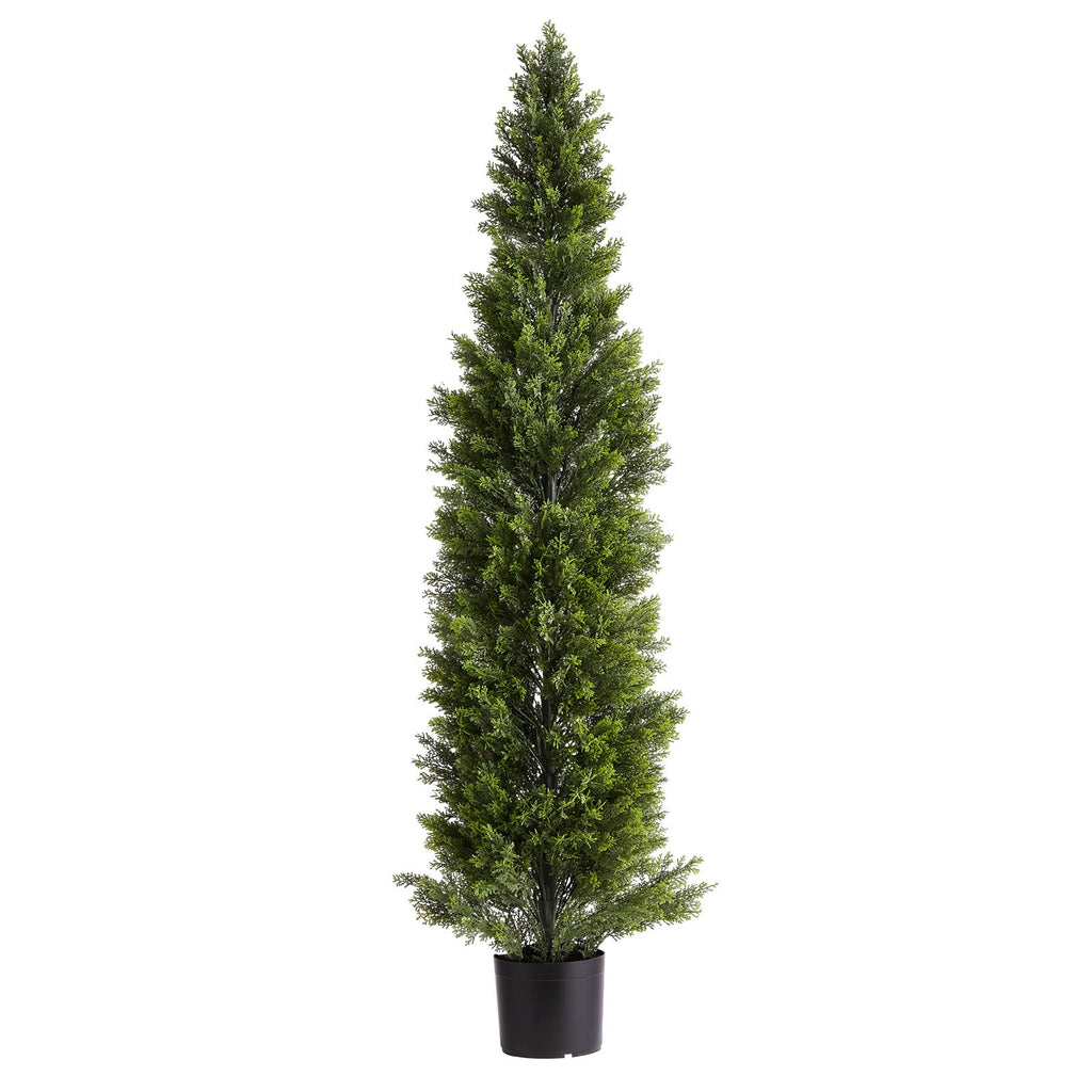 VEVOR Artificial Topiary Cedar Trees, 2 Set 1524mm Faux Pine Shrubs Plants, Fake Silk Tree Look Real, Easy Assembly for Decor Front Porch Outdoor Patio Garden Balcony Backyard Indoor Office