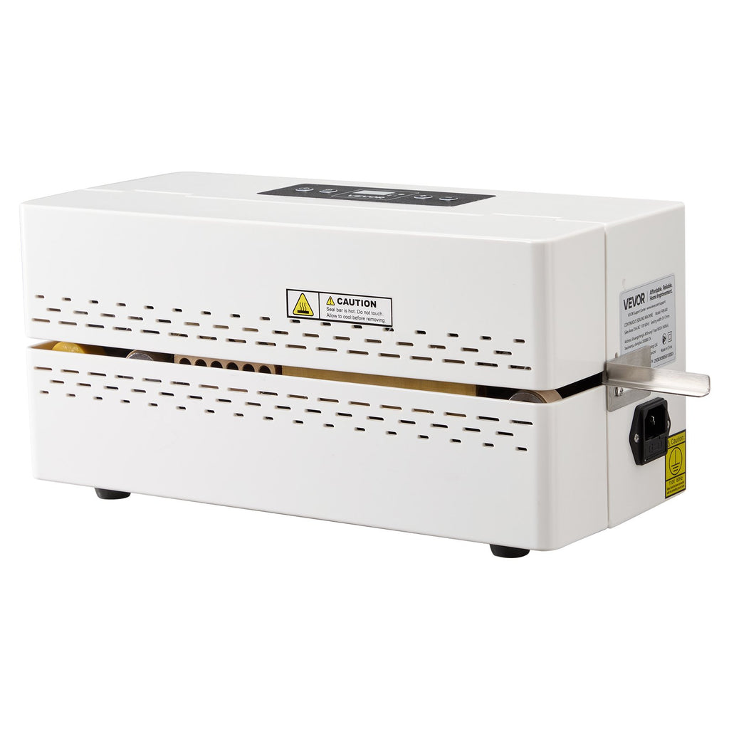 VEVOR Continuous Sealing Machine, 8-12 mm Seal Width, Automatic Continuous Band Sealer with Digital Temperature Control, Automatic Shutdown, Portable Heat Sealing Machine for 0.06-0.2 mm Plastic Bags