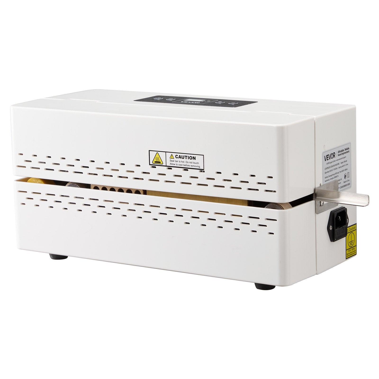VEVOR Continuous Sealing Machine, 8-12 mm Seal Width, Automatic Continuous Band Sealer with Digital Temperature Control, Automatic Shutdown, Portable Heat Sealing Machine for 0.06-0.2 mm Plastic Bags