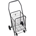 VEVOR Shopping Cart, Folding Grocery Utility Cart with Swivel Wheels, 40.8 kg Large Load Capacity, Heavy Duty Rolling Laundry Basket Butler for Laundry, Shopping, Camping, Grocery, Luggage, Black