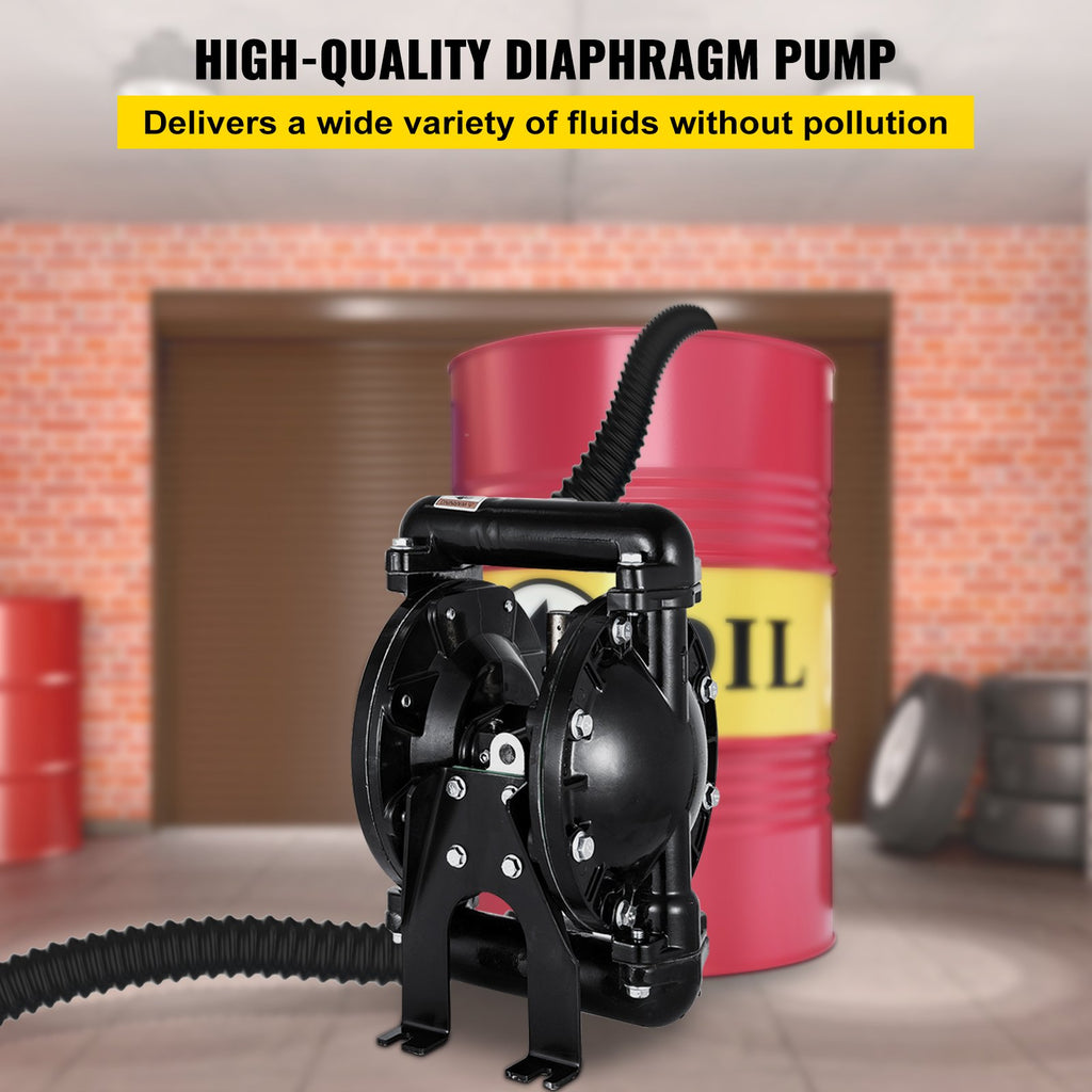 VEVOR Air-Operated Double Diaphragm Pump 24 GPM 1 Inch Inlet And Outlet