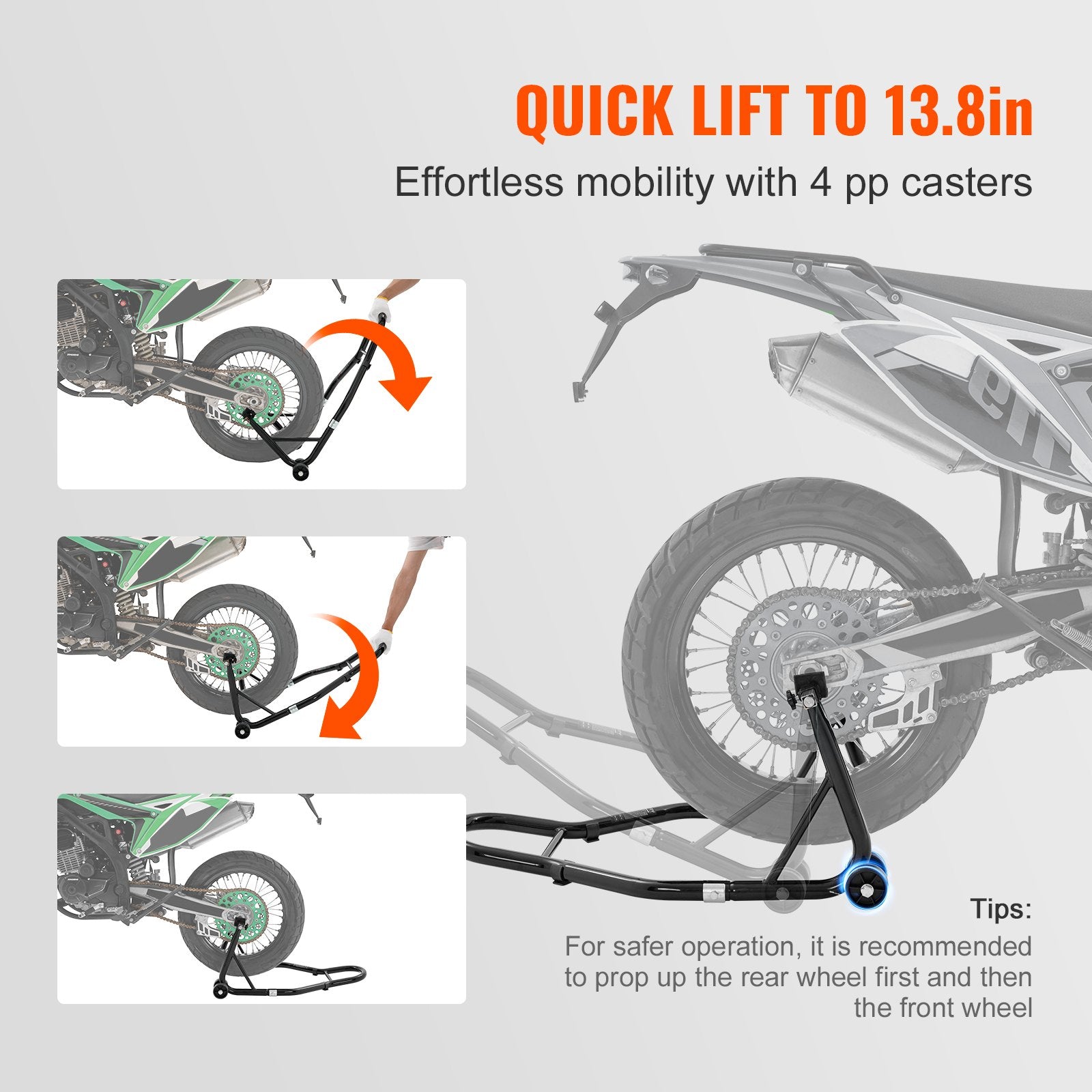 VEVOR Motorcycle Bike Stand Rear 850 LBS Forklift Spoolift Paddock Swingarm Lift