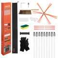 VEVOR Chimney Sweep Kit, 9m Maximum Extendable Length Chimney Sweep, Chimneys Cleaning Kit with Bristle Replacements & Goggles, 90° Bendable Fireplace Cleaning Tool, for Square, Rectangle Chimneys