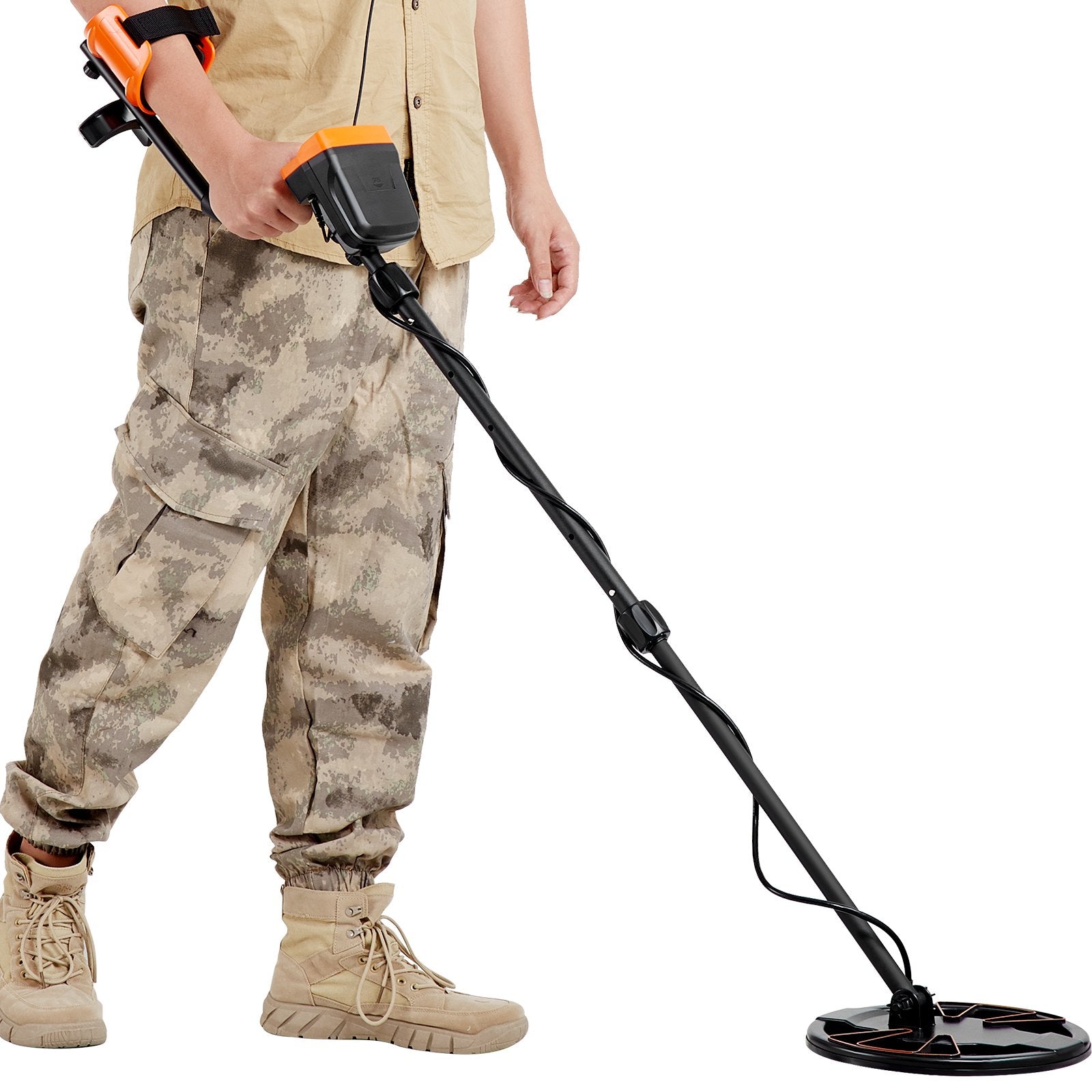 VEVOR Metal Detector for Adults&Kids, 250mm, Professional Adjustable Higher Accuracy Gold Detector, IP68 Waterproof Coil with LCD Display 7 Modes Advanced DSP Chip, for Detecting Gold Treasure Hunting