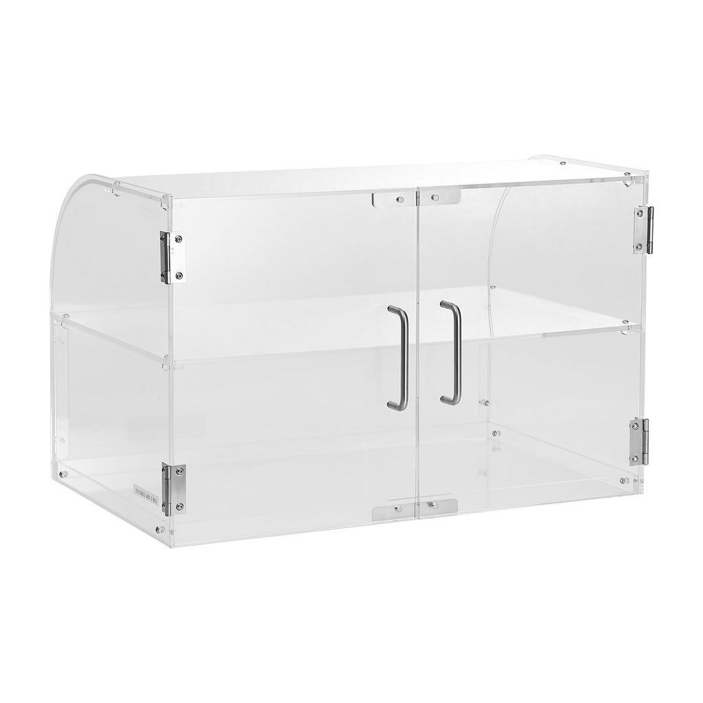 VEVOR Pastry Display Case, 2-Tier Commercial Countertop Bakery Display Case, Acrylic Display Box with Rear Door Access & Removable Shelves, Keep Fresh for Donut Bagels Cake Cookie