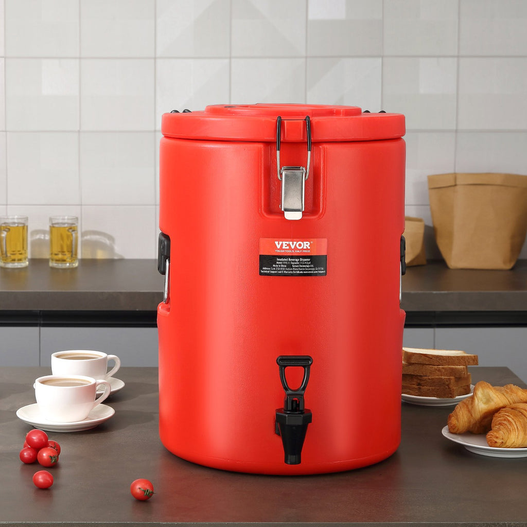 VEVOR Stainless Steel Insulated Beverage Dispenser, 17.2 Liter, Thermal Hot and Cold Drink Server Dispenser with Spigot Handle, Food-grade for Hot Tea Coffee Water Restaurant Drink Shop