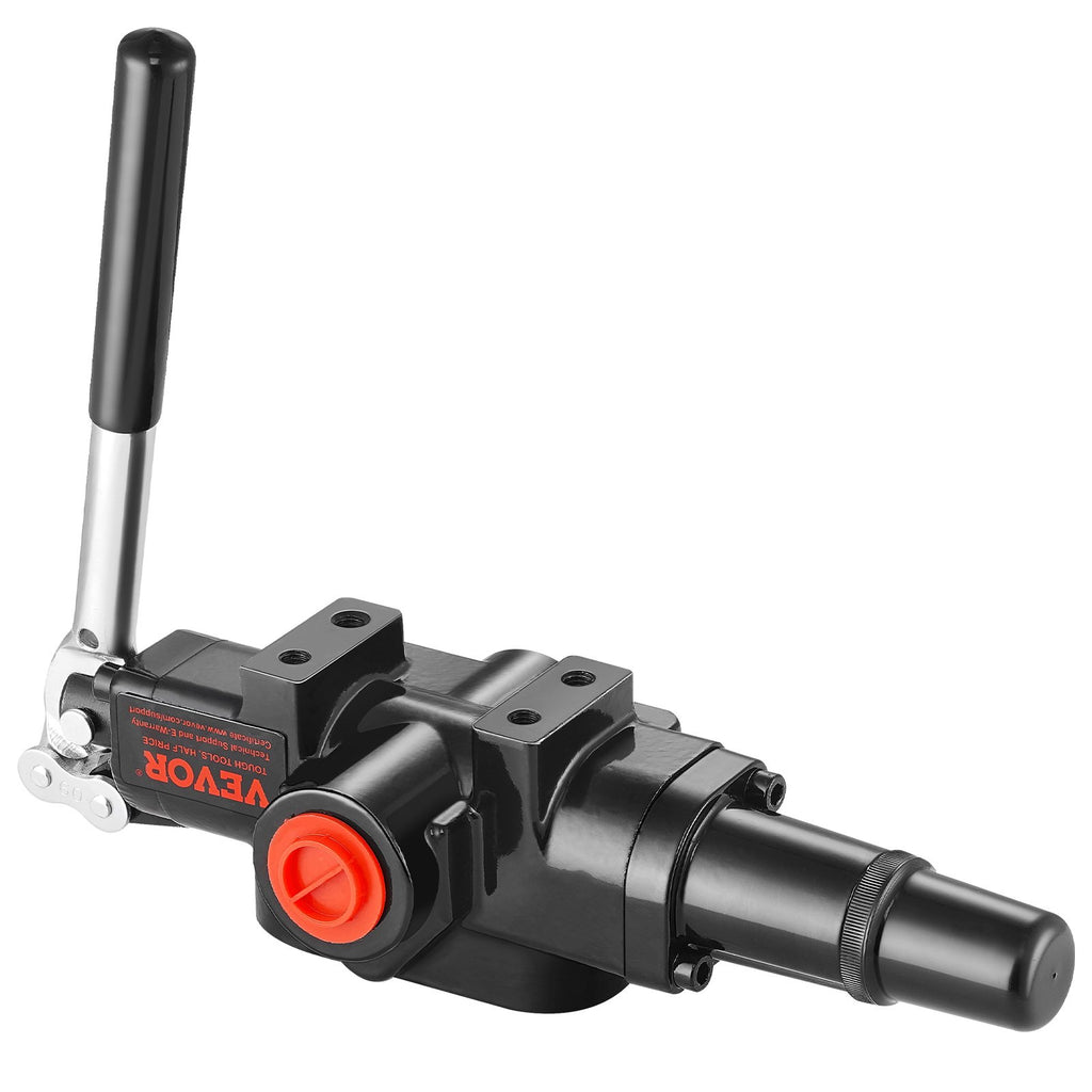 VEVOR Hydraulic Log Splitter Valve 1 Spool, 25 GPM Hydraulic Directional Control Valve, 3626PSI Hydraulic Loader Valve, Hydraulic Joystick Control Valve for Small Tractors, Loaders, Log Splitter