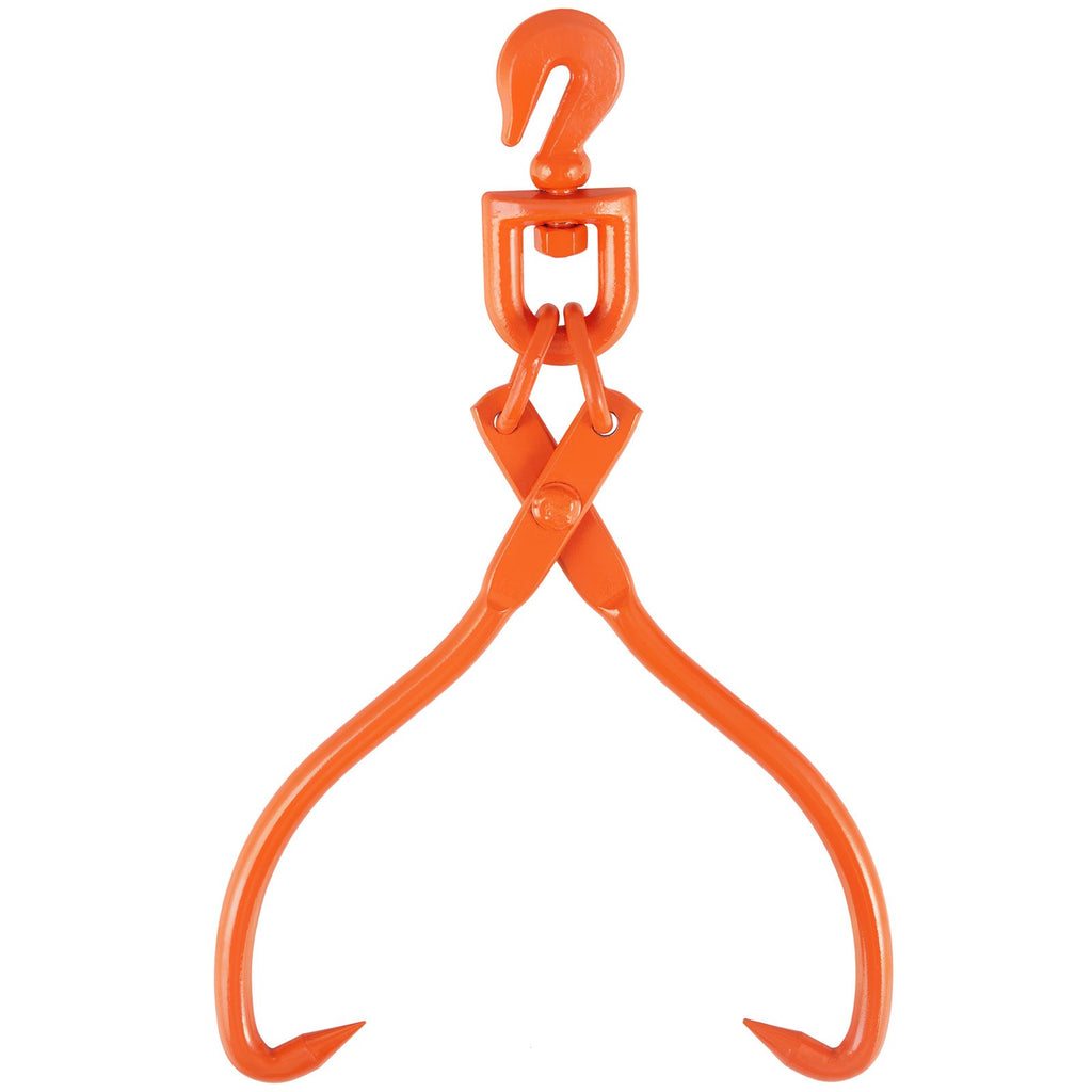 VEVOR Log Skidding Tongs, 45.7cm 2 Claw Log Lifting Tongs, Heavy Duty Rotating Steel Lumber Skidding Tongs, 350 kg Loading Capacity, Log Lifting, Handling, Dragging & Carrying Tool