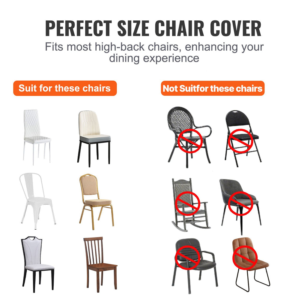 VEVOR Stretch Spandex Folding Chair Covers, Universal Fitted Chair Cover, Removable Washable Protective Slipcovers, for Wedding, Holiday, Banquet, Party, Celebration, Dining (50PCS Black)