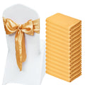 VEVOR Stretch Spandex Chair Sashes Bows, Chair Slipcover and Stretch Chair Sash, Elastic Chair Bands, Fitting Wedding, Holiday, Banquet, Party, Celebration Chair Decoration (50 PCS Gold)