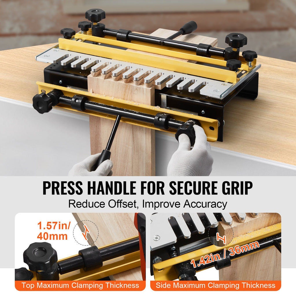 VEVOR Dovetail Jig, 310 mm Width, Dove Tailing Router Jigs with 4 Router Bits & 6 Templates, Precise Alignment Dove Tail Jig, Mortise and Tenon Woodworking Tools for Furniture & Wood Cabinet Making