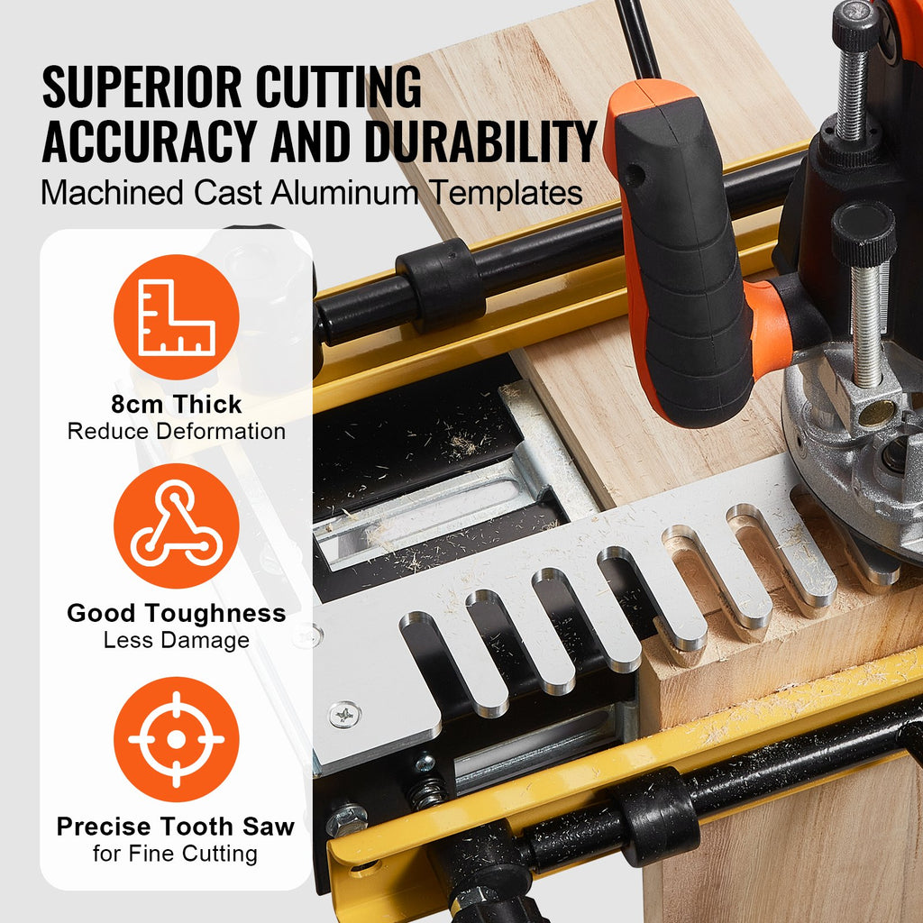 VEVOR Dovetail Jig, 310 mm Width, Dove Tailing Router Jigs with Router Bit & 1/2” Template, Precise Alignment Dove Tail Jig, Mortise and Tenon Jig Woodworking Tools for Furniture & Wood Cabinet Making
