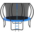 VEVOR 10FT Trampoline, 330 lbs Trampoline with Enclosure Net, Ladder, and Curved Pole, Heavy Duty Trampoline with Jumping Mat and Spring Cover Padding, Outdoor Recreational Trampolines for Kids Adults