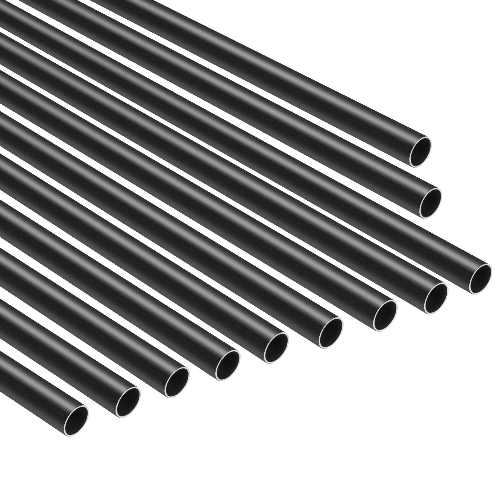 VEVOR Staircase Balusters 51 Pack, 660 mm Aluminum Stair Balusters, 19 mm Water-Proof Round Metal Spindle Railing, Hollow Deck Railing with Rail Caps & Screws for Stairs, Porch, Patio, Fence, Black