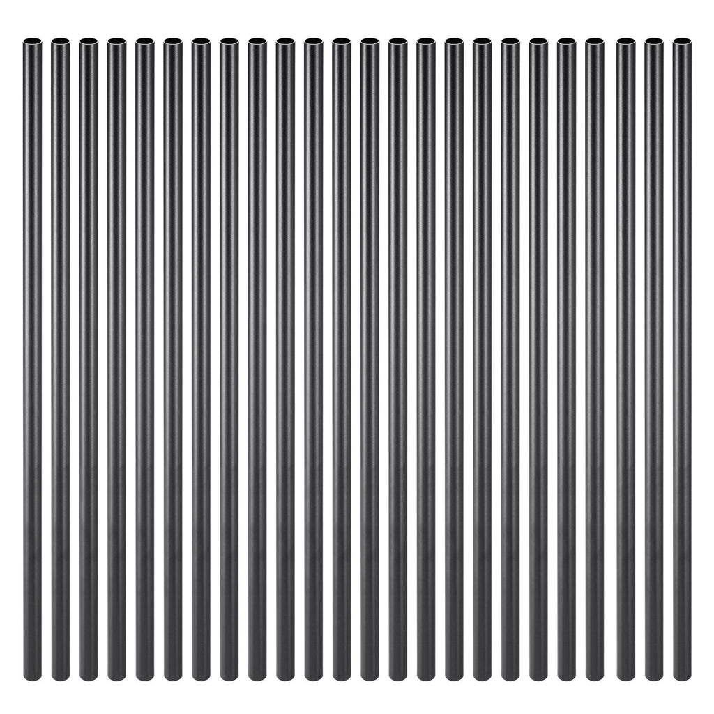 VEVOR Staircase Balusters 51 Pack, 660 mm Aluminum Stair Balusters, 19 mm Water-Proof Round Metal Spindle Railing, Hollow Deck Railing with Rail Caps & Screws for Stairs, Porch, Patio, Fence, Black