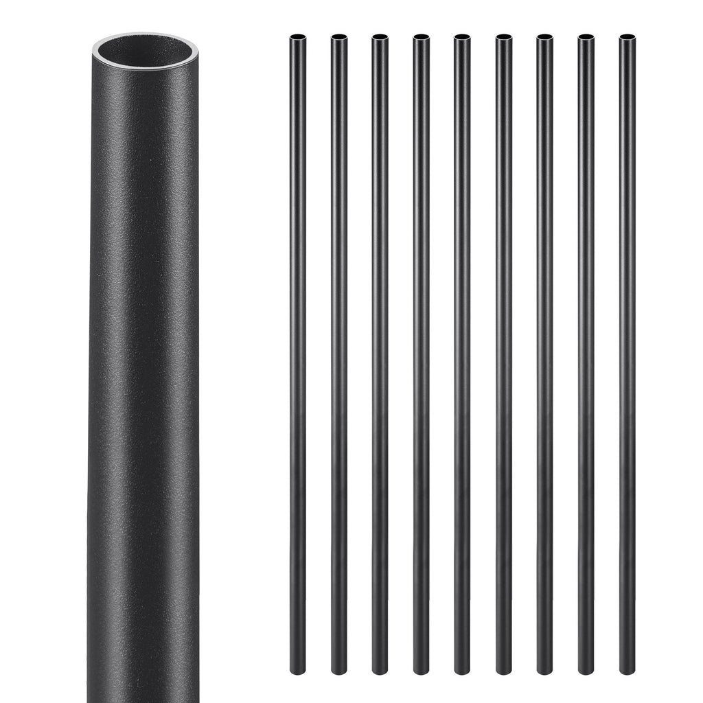 VEVOR Staircase Balusters 51 Pack, 813 mm Aluminum Stair Balusters, 19 mm Water-Proof Round Metal Spindle Railing, Hollow Deck Railing with Rail Caps & Screws for Stairs, Porch, Patio, Matte Black