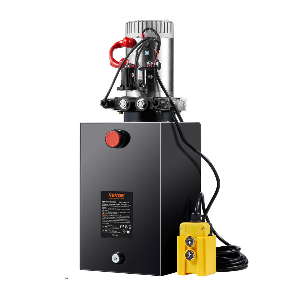 VEVOR Hydraulic Pump 15 Quart Double Acting Dump Trailer Pump Power Unit DC 12V