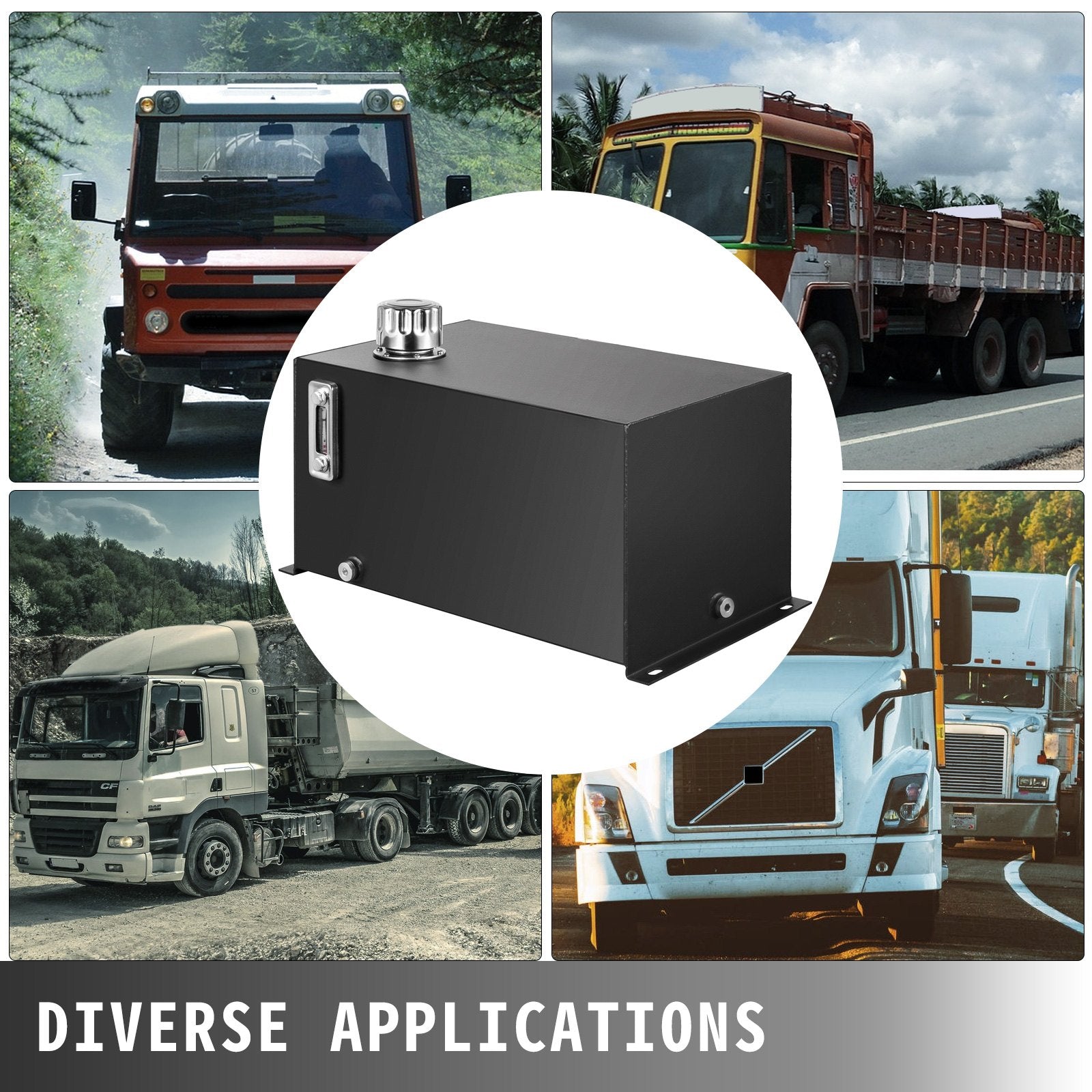 VEVOR Hydraulic Fluid Reservoir Tank 10 Gallon Hydraulic Oil Reservoir Hydraulic Steel Tank Reservoir, Hydraulic Oil Tank Reservoir, Hydraulic Reservoir with a Temp Gauge