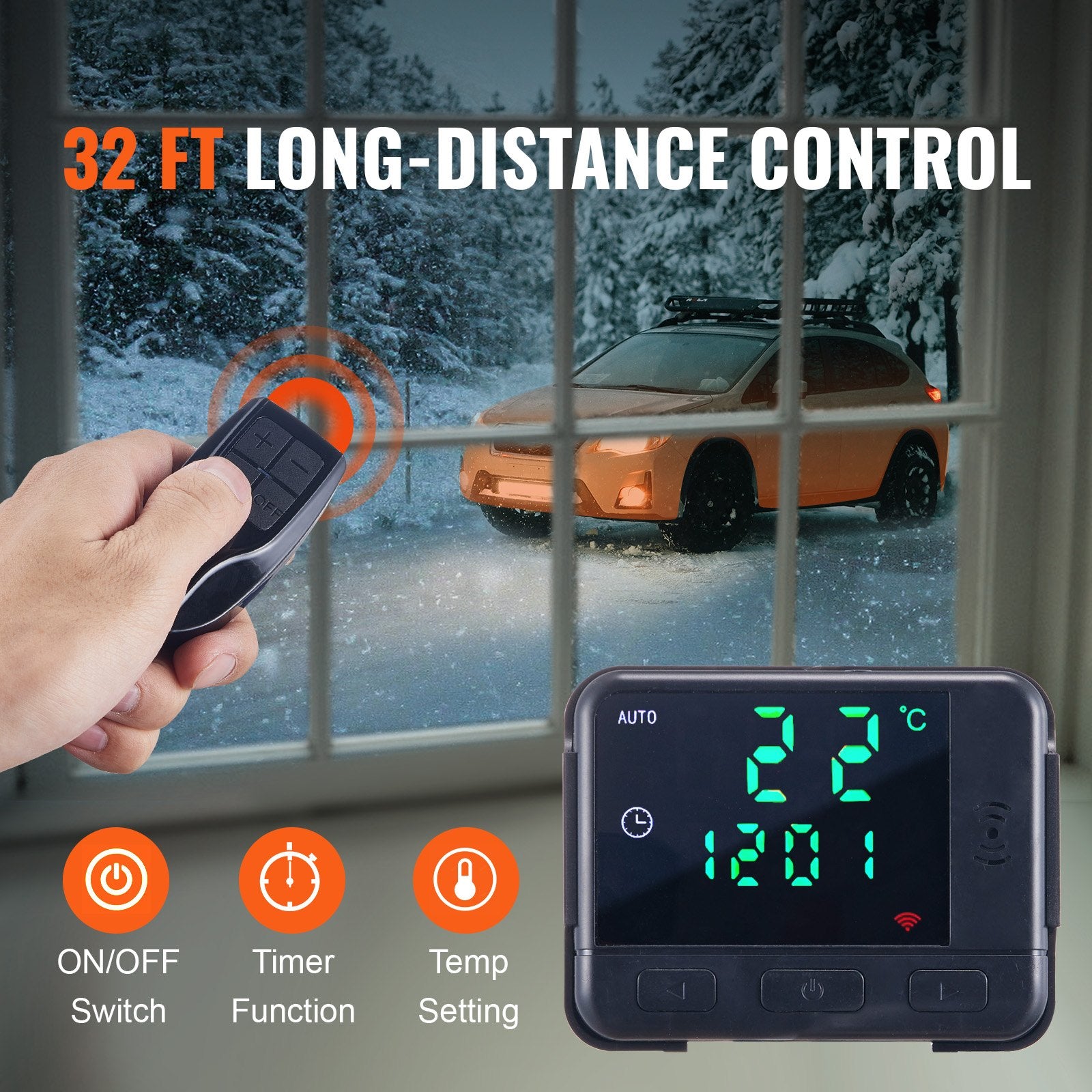 VEVOR Diesel Air Heater, 12V 5KW All-on-one Diesel Heater with Remote Control and LCD Display, 5L Fuel Tank Portable Diesel Parking Heater, Rapid Heating for RV Trailer Camper Van Boat