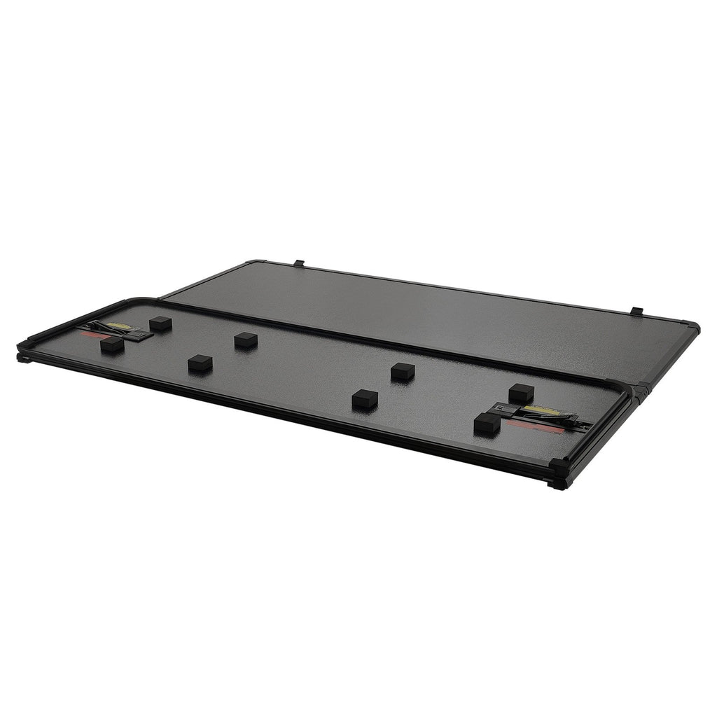 VEVOR Tri-Fold Truck Bed Tonneau Cover, Compatible with 2015-2024 Ford F-150, 2004 mm Bed, Only Fit 2004 x 1656 mm Inside Bed, 181.4 kg Load Capacity with Built-in LED Light, Quick Folding, Black