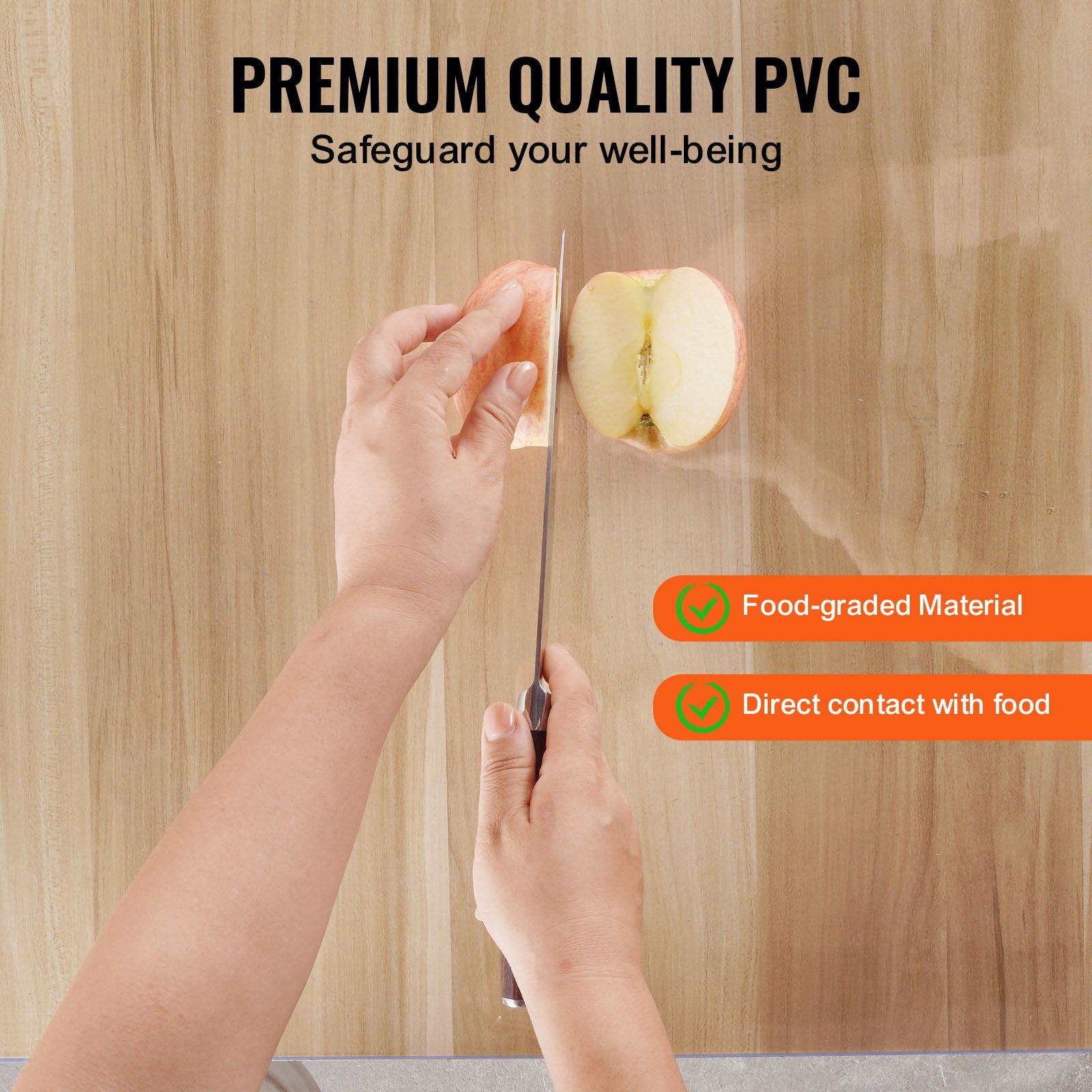 VEVOR Plastic Table Cover, 40 x 60 Inch 1.5 mm Thick Clear Table Protector, Rectangle PVC Desk Mat, Waterproof & Easy Cleaning Desk Pad Tablecloth, for Office Dresser Dining Room Table Night Stand
