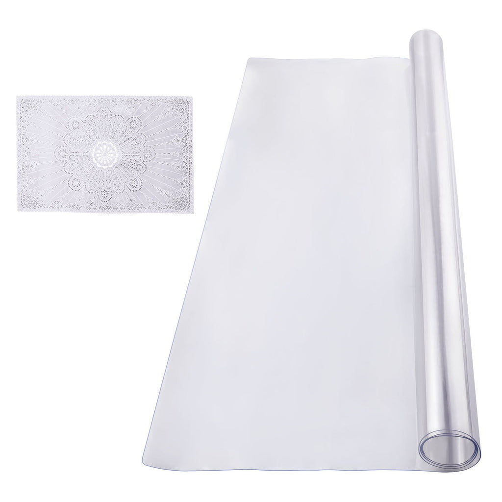 VEVOR Plastic Table Cover, 54 x 54 Inch 1.5 mm Thick Clear Table Protector, Square PVC Desk Mat, Waterproof & Easy Cleaning Desk Pad Tablecloth, for Office Dresser Dining Room Table Night Stand